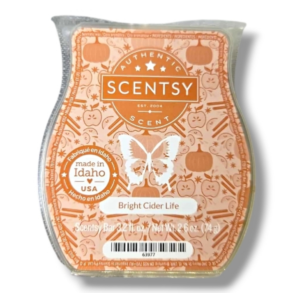 Scentsy Bar BRIGHT CIDER LIFE Fall Autumn Scent Wax Brick New